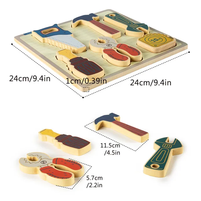 3D Animal & Tool puzzle board- Montessori