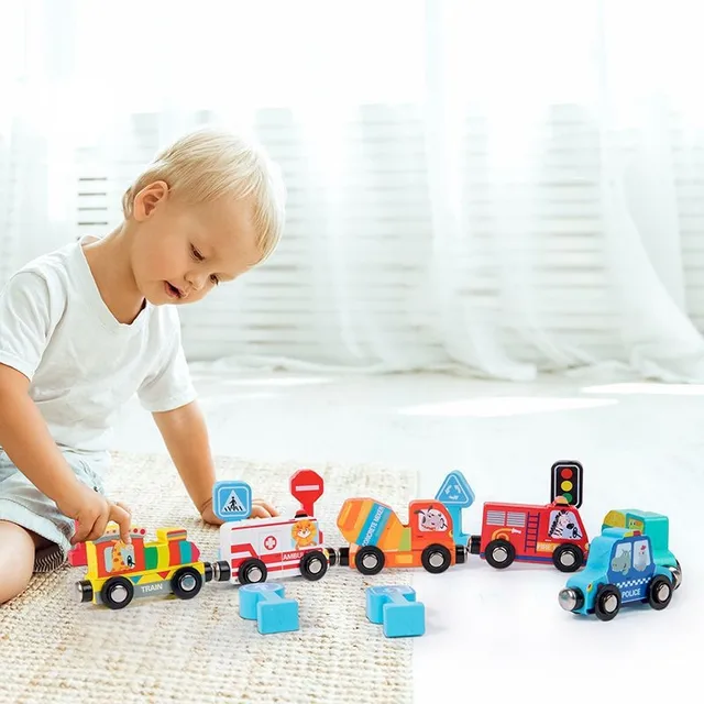 Traffic magnetic cars and signs