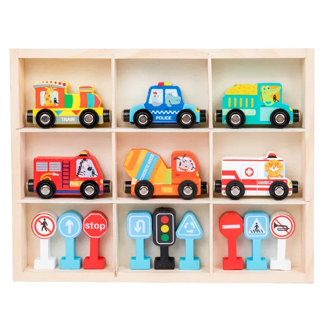Traffic magnetic cars and signs