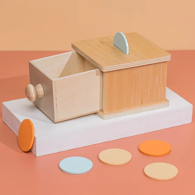 MONTESSORI OBJECT PERMANENCE BOX – COIN AND DRAWER