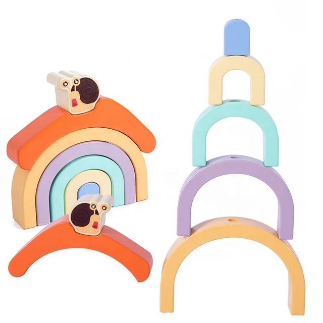 Snail Pull along with building block rainbow