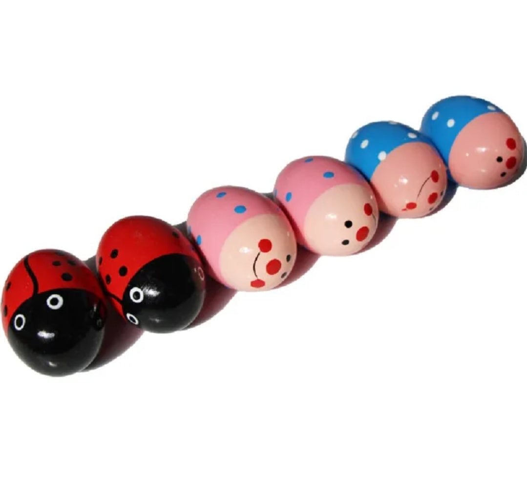 Wooden Egg Shaker- Natural/ Coloured