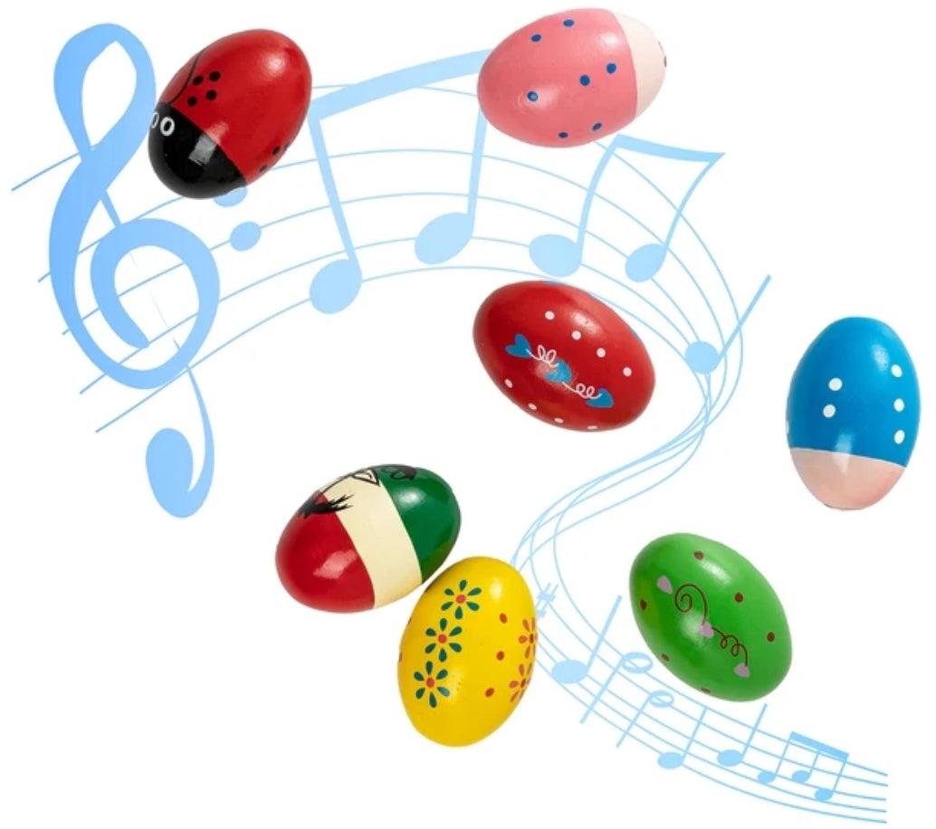 Wooden Egg Shaker- Natural/ Coloured