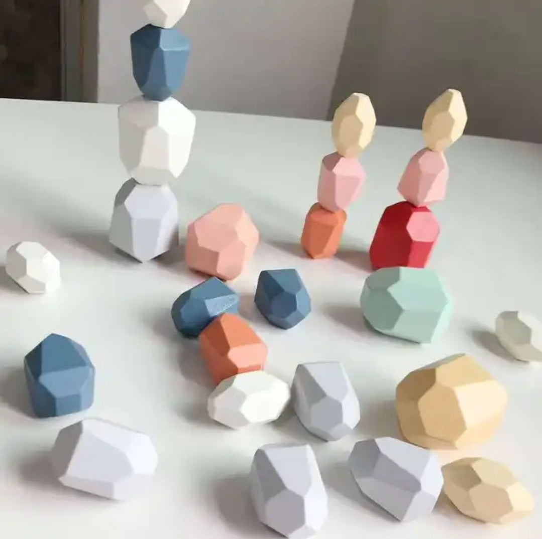 Wooden gem stones (36pc)