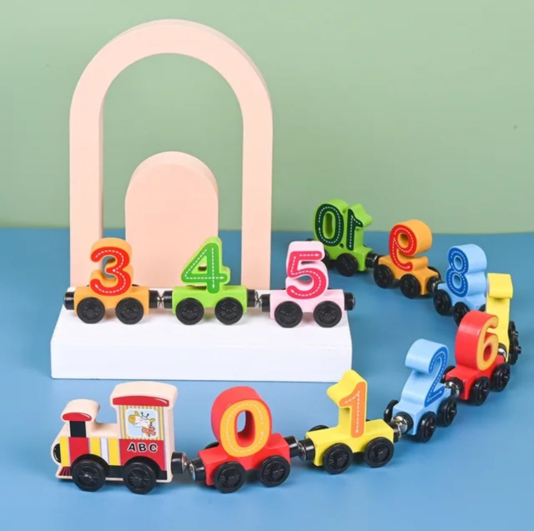 Number Wooden Magnetic Train