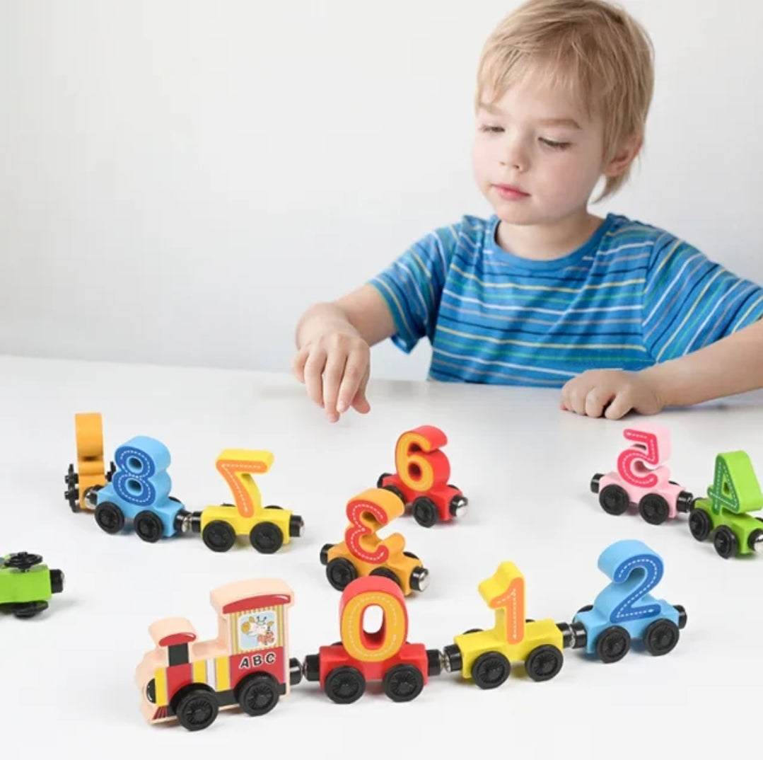 Number Wooden Magnetic Train