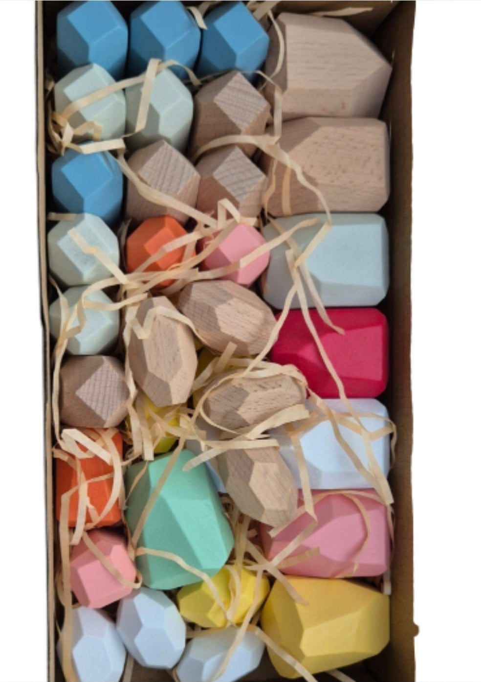 Wooden gem stones (36pc)