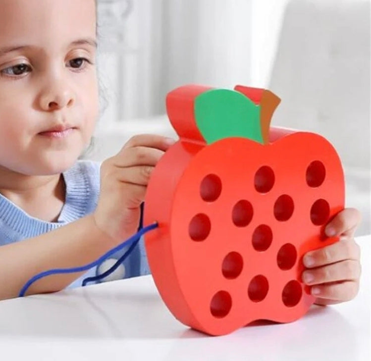Wooden Apple Lacing Threading Board