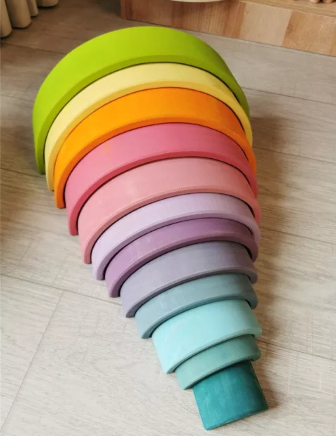 Large 12pc Wooden Rainbow Stacker