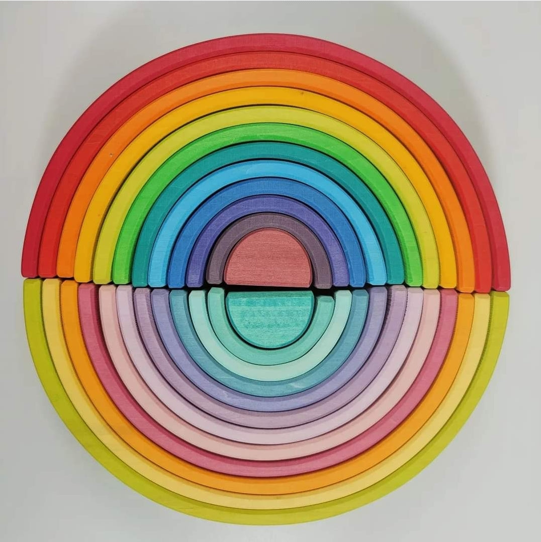 Large 12pc Wooden Rainbow Stacker