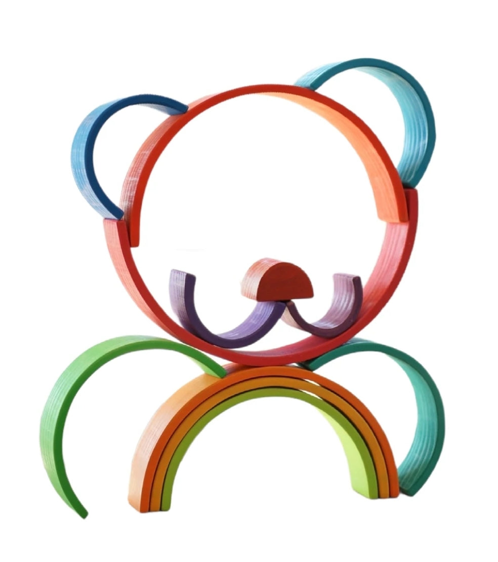 Large 12pc Wooden Rainbow Stacker