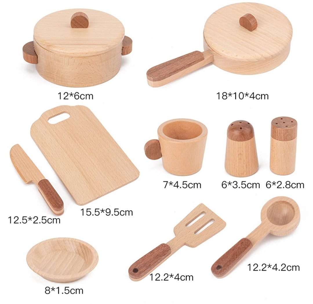 Wooden Pots & Pans (15pc)