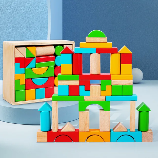 50 PC Wooden Blocks