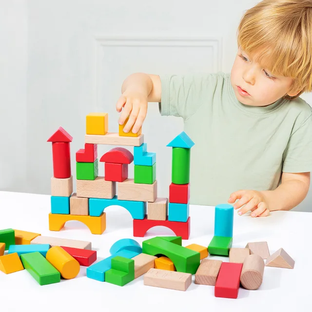 50 PC Wooden Blocks