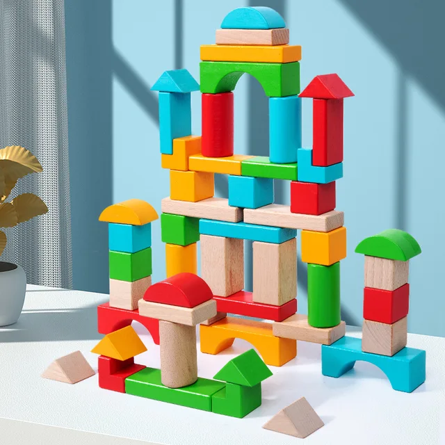 50 PC Wooden Blocks