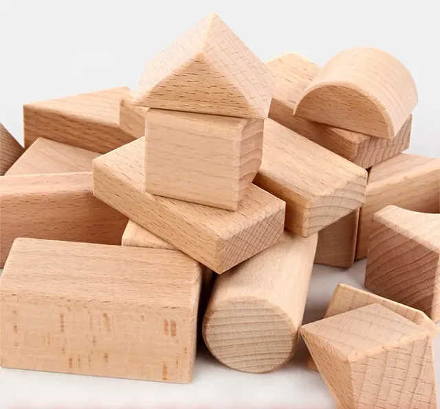 22 PC Natural Wooden Blocks