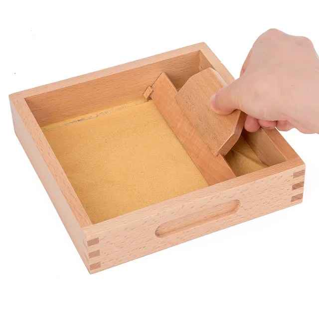 Wooden Scraping Sandbox-Montessorri Writing Practice Toys
