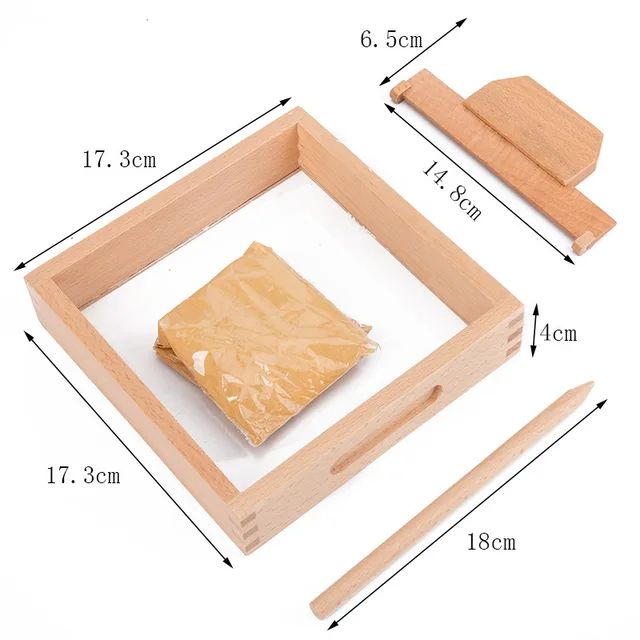 Wooden Scraping Sandbox-Montessorri Writing Practice Toys