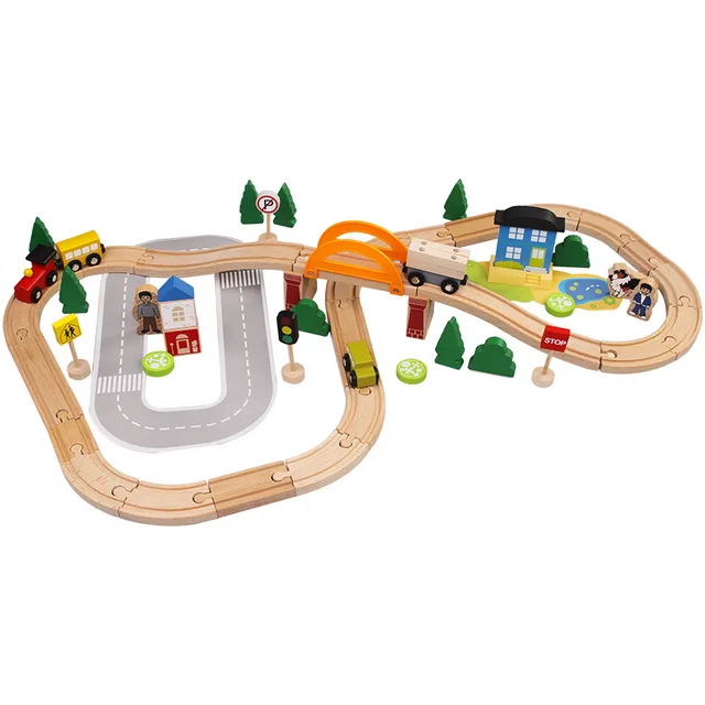 Wooden Train Set- 78 piece