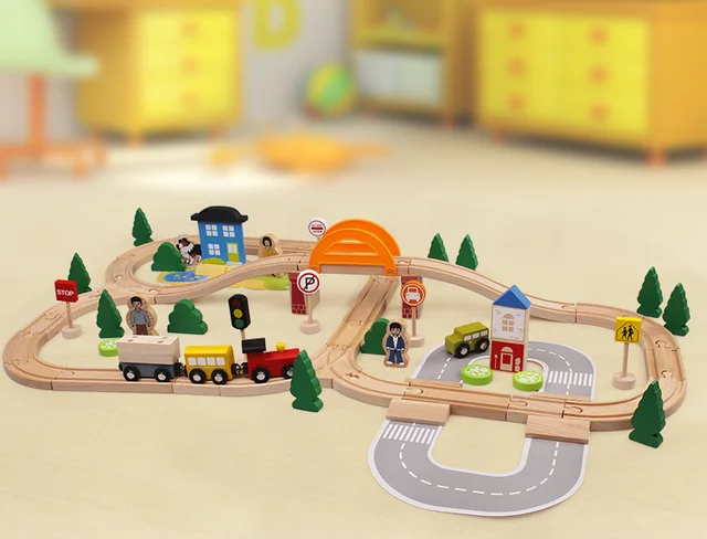 Wooden Train Set- 78 piece