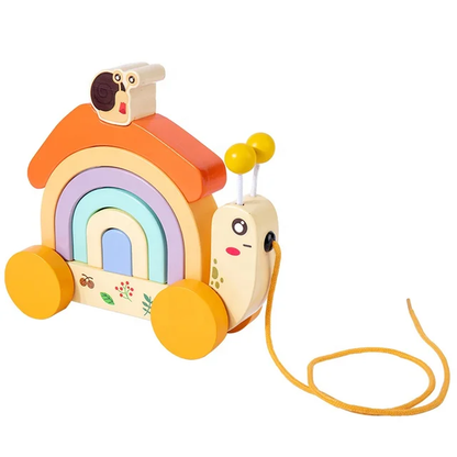 Snail Pull along with building block rainbow