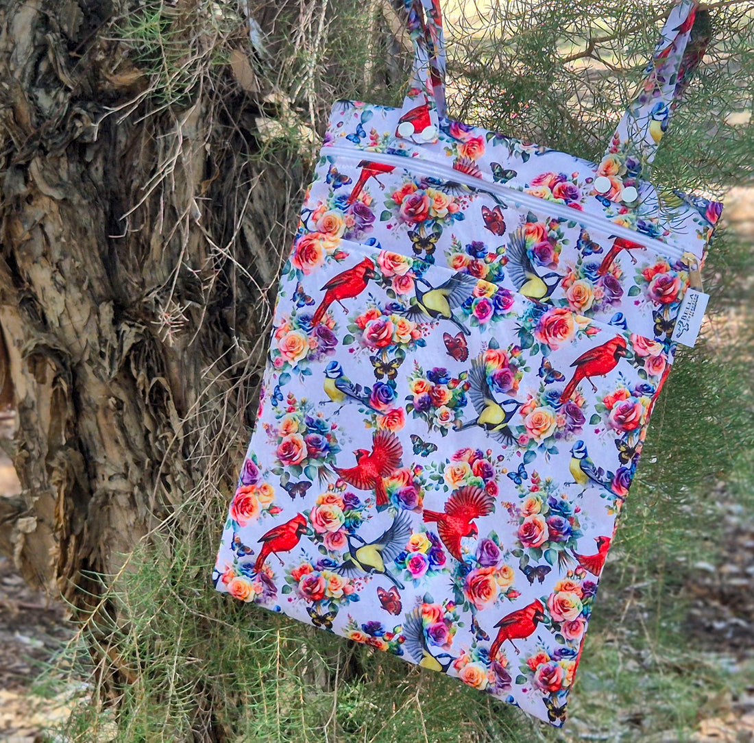 Rosey Feathers Medium Wetbag