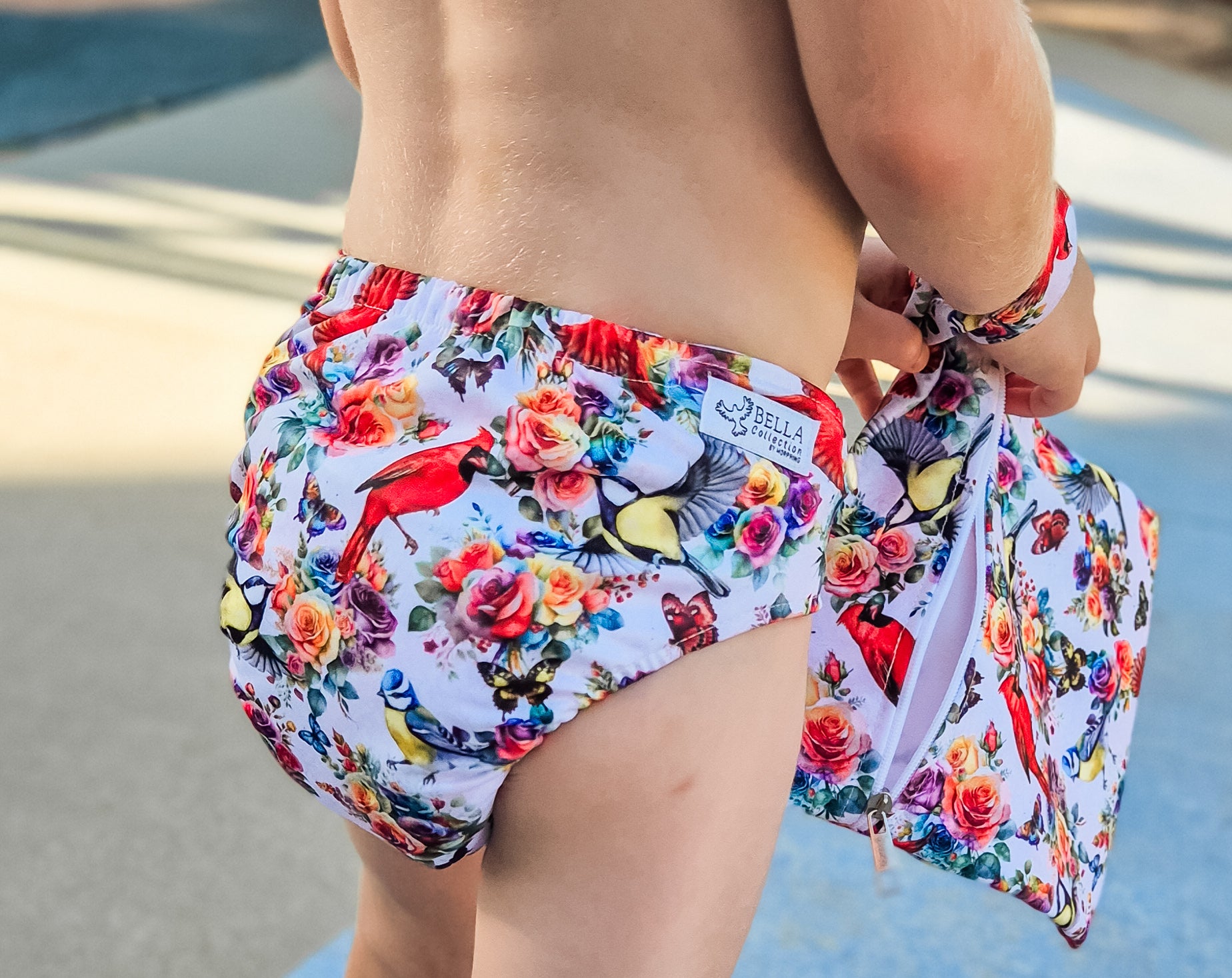 Rosey Feathers Cloth Day Nappy