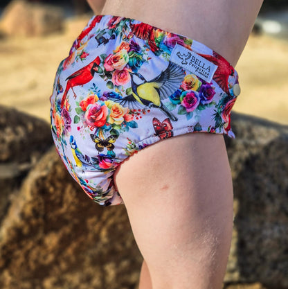 Rosey Feathers Cloth Day Nappy