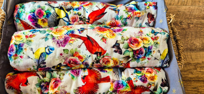 Rosey Feathers Swaddle