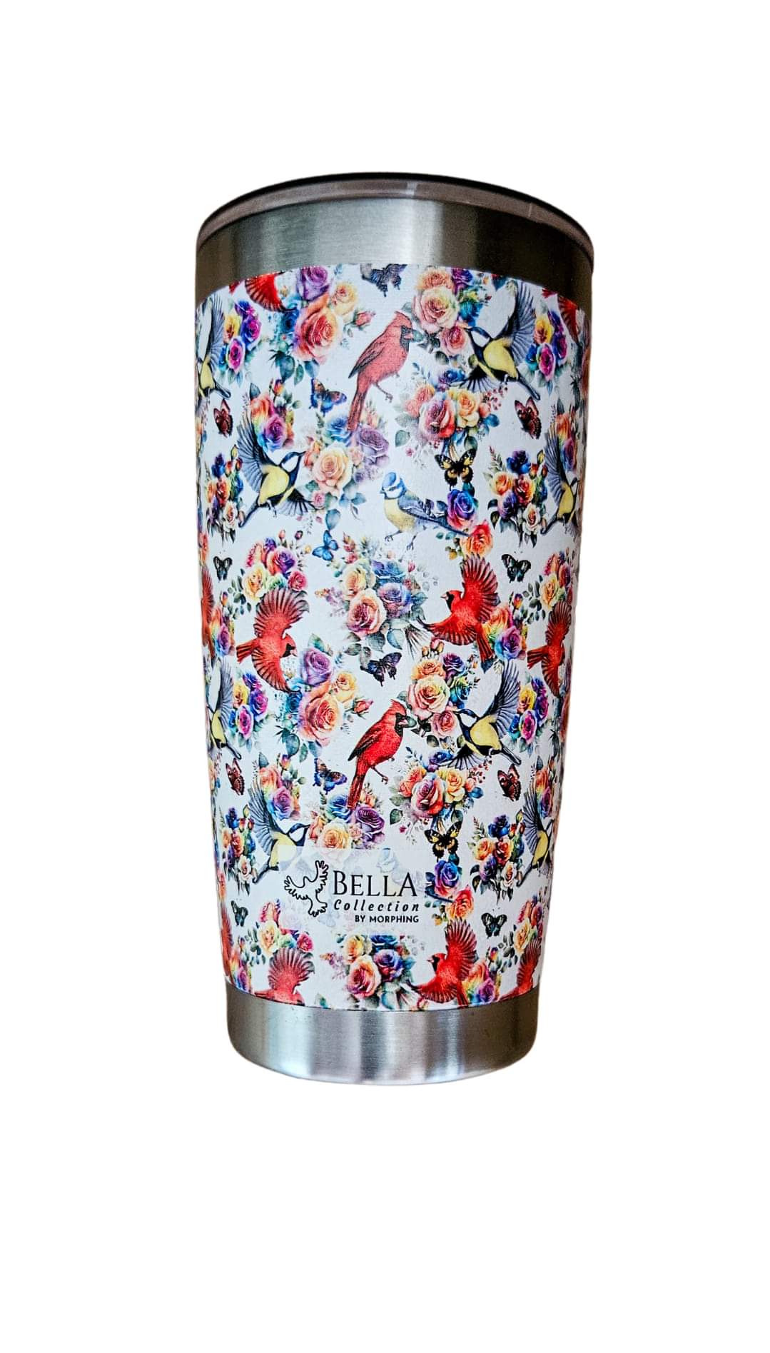 Rosey Feathers Bird Tumbler