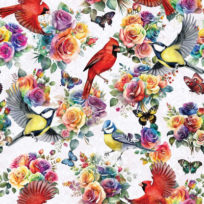 Rosey Feathers Bird Tumbler