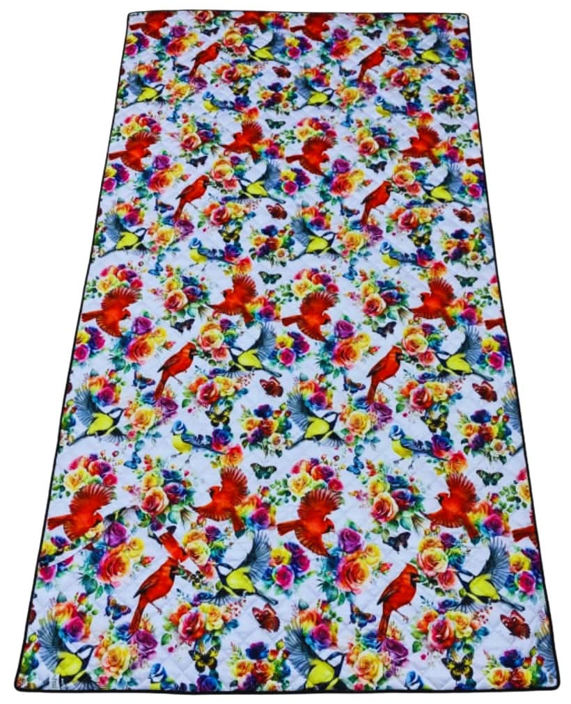 Rosey Feathers Picnic Plush Mat