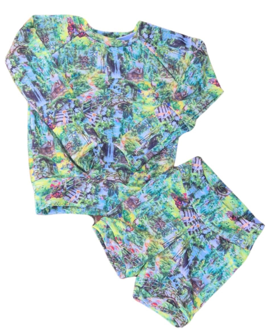 Woodland Whispers Swim Rashie &amp; Shorts Set