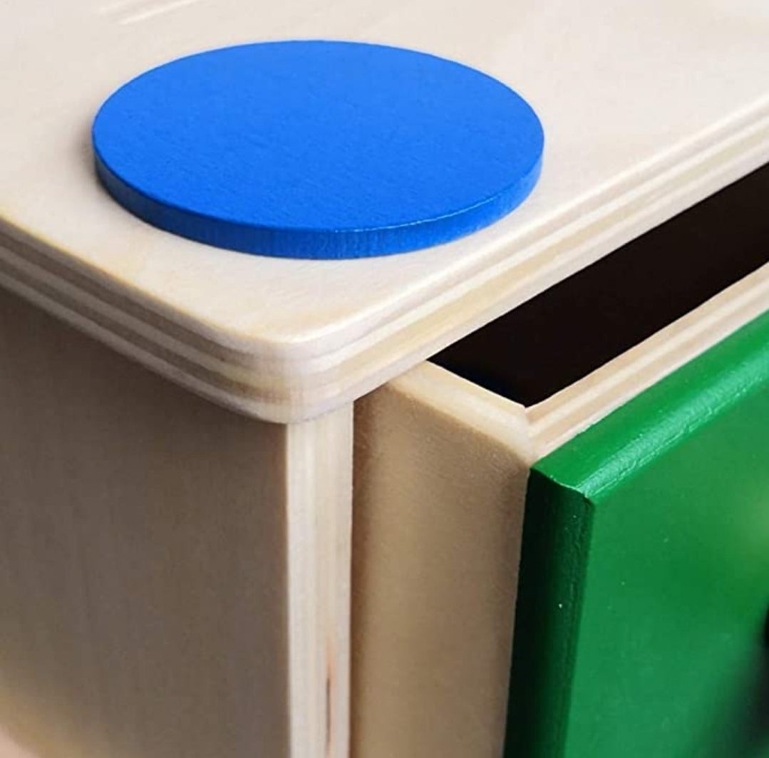 MONTESSORI OBJECT PERMANENCE BOX – COIN AND DRAWER