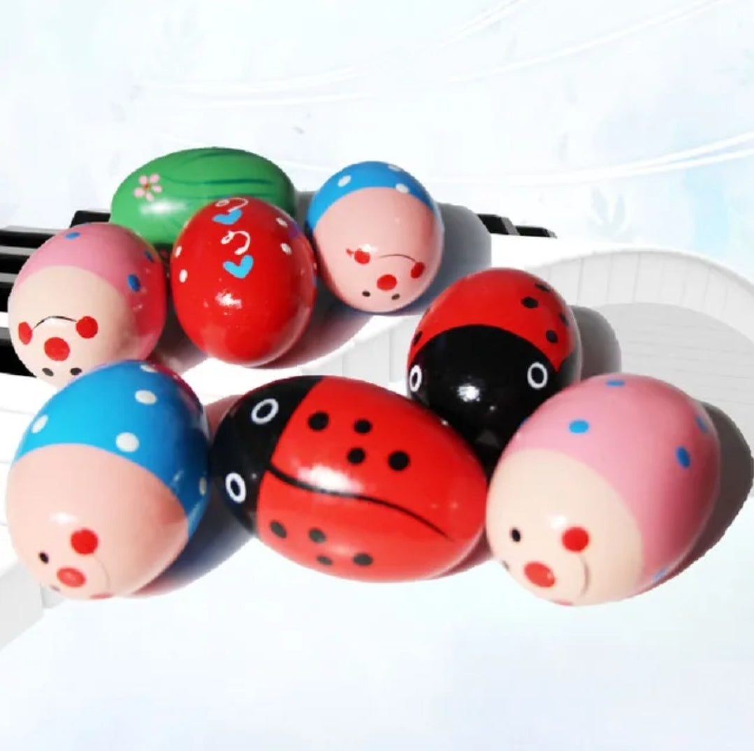 Wooden Egg Shaker- Natural/ Coloured