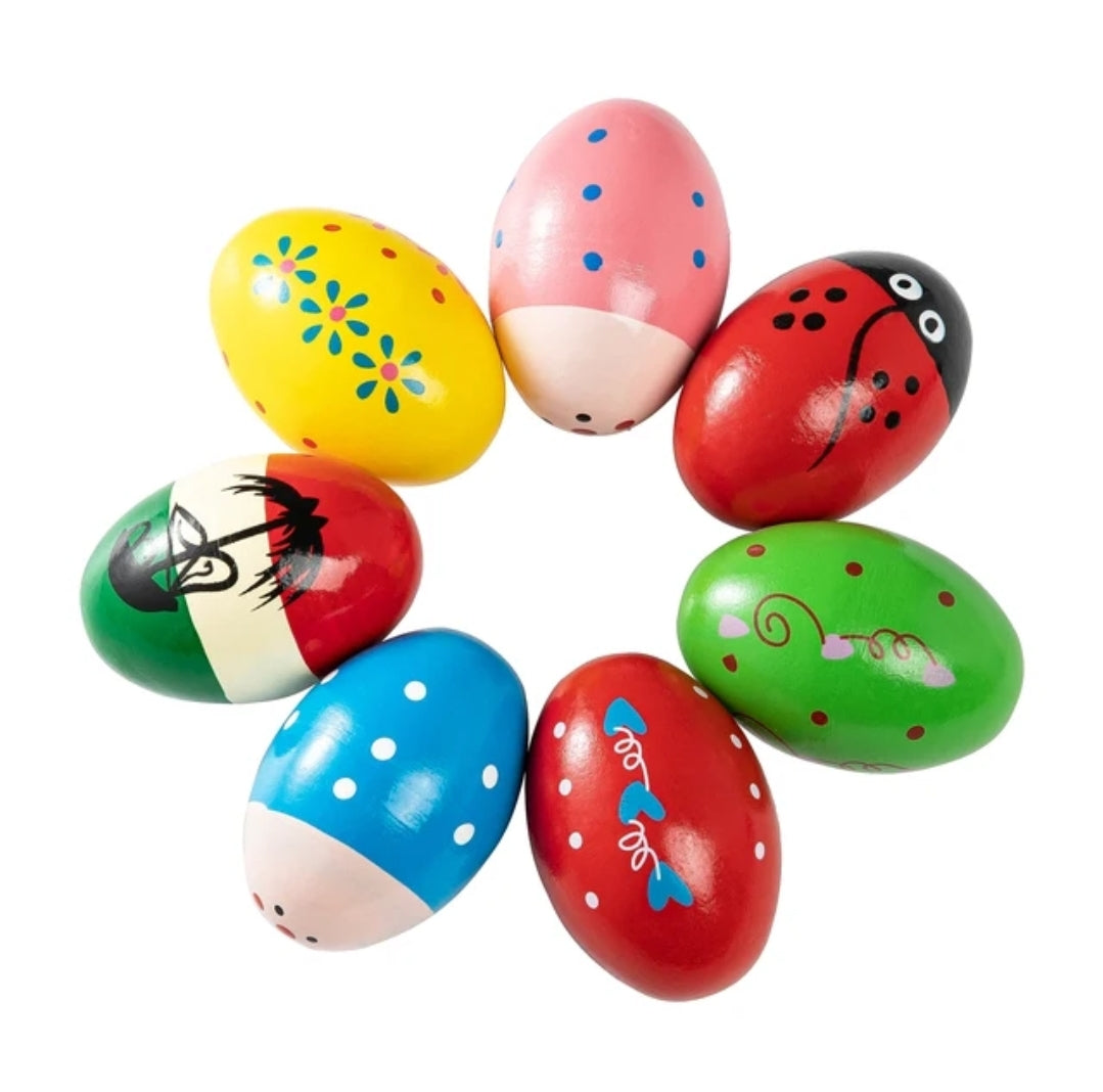 Wooden Egg Shaker- Natural/ Coloured