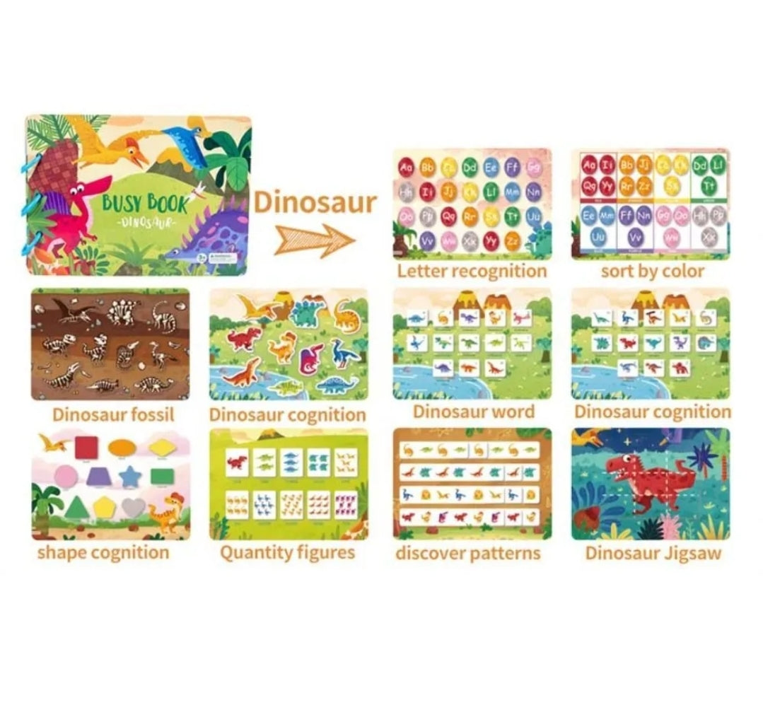 Montessori Busy Book- Farm/Traffic/Life Skills/ Dinosaur