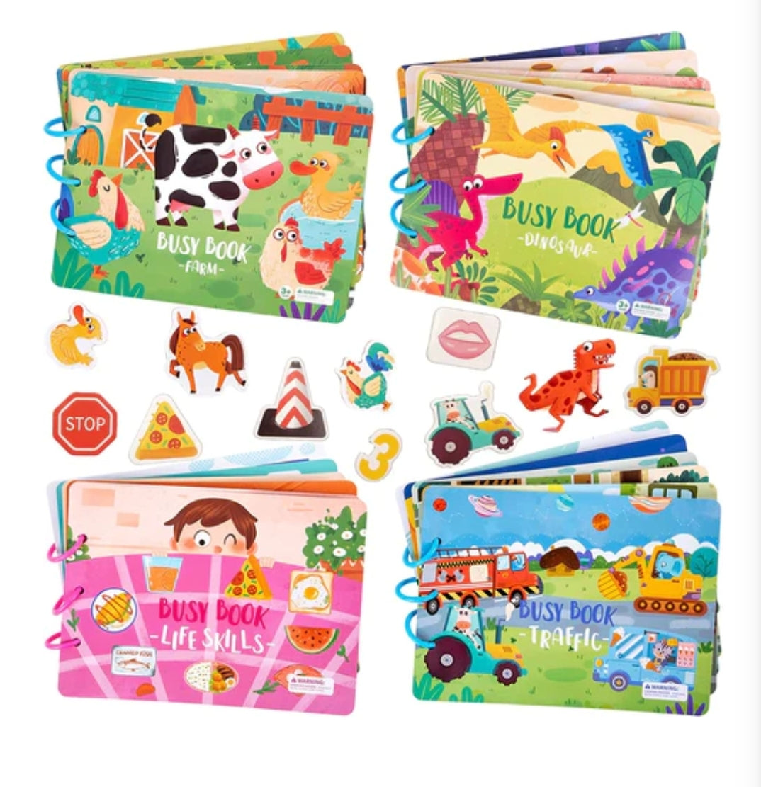 Montessori Busy Book- Farm/Traffic/Life Skills/ Dinosaur