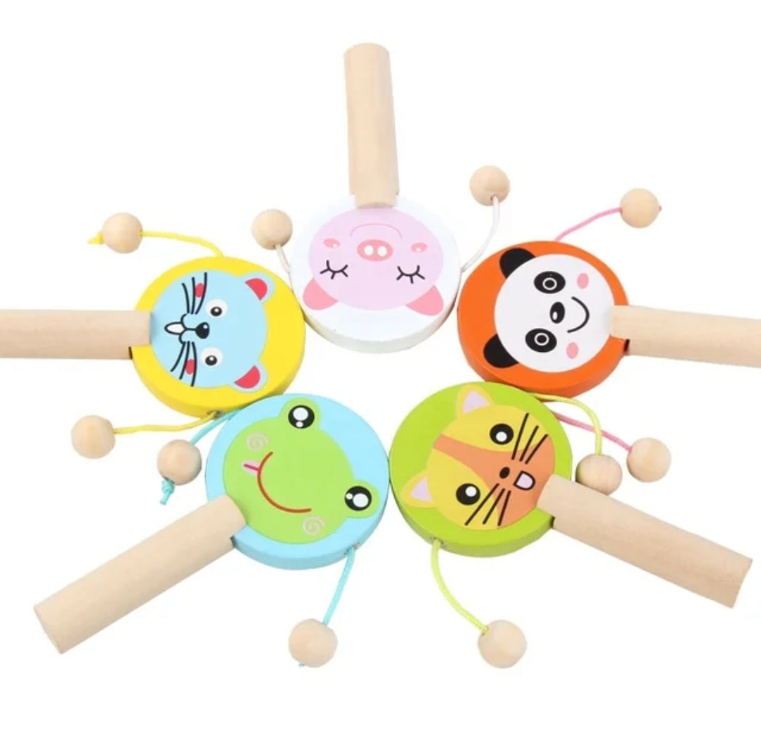 Wooden Rattle Drum Clapping