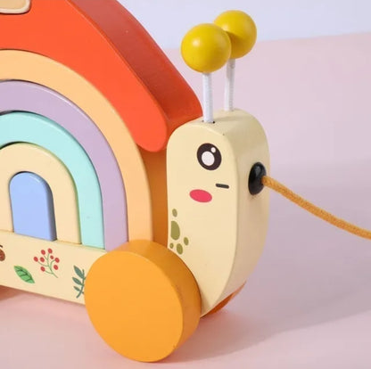 Snail Pull along with building block rainbow