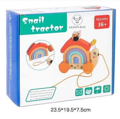 Snail Pull along with building block rainbow