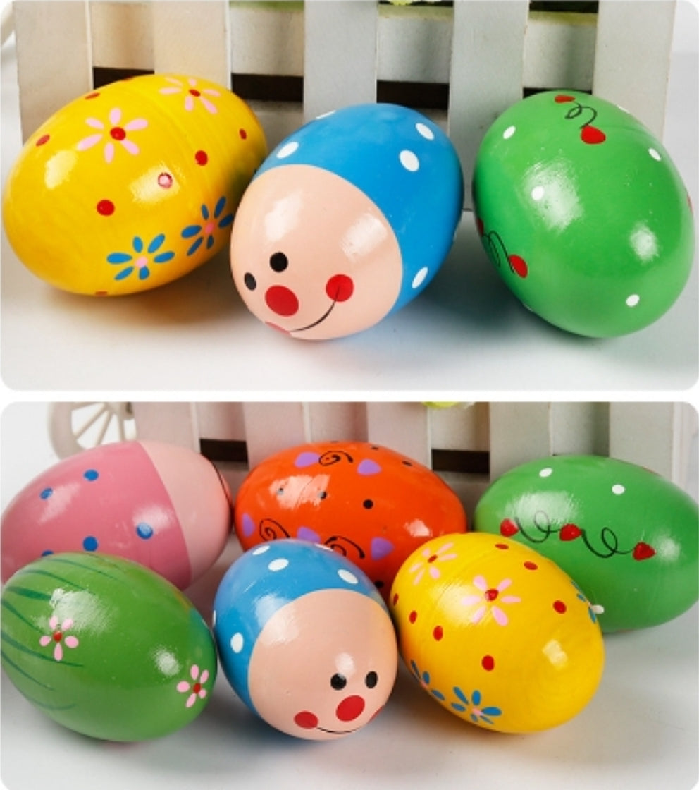 Wooden Egg Shaker- Natural/ Coloured