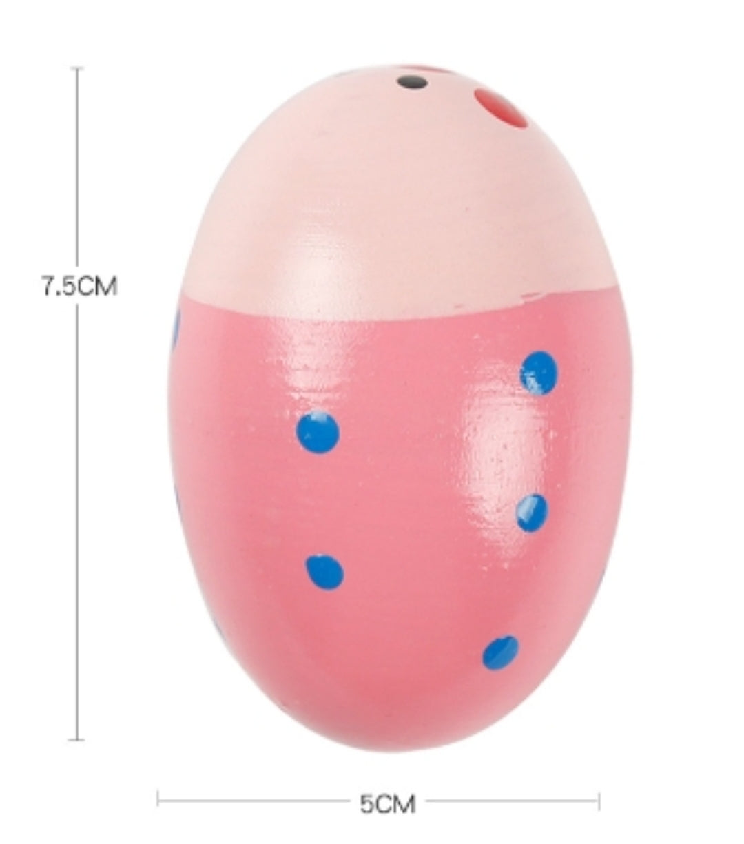 Wooden Egg Shaker- Natural/ Coloured