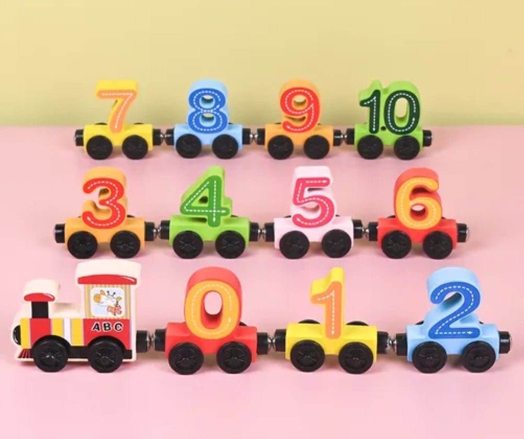 Number Wooden Magnetic Train