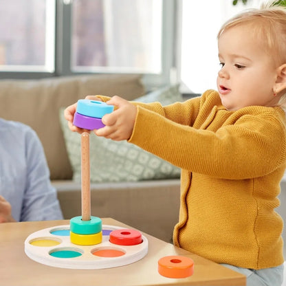Montessori 6 Ring Column Stacker Colour Sorter