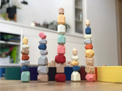 Wooden gem stones (36pc)