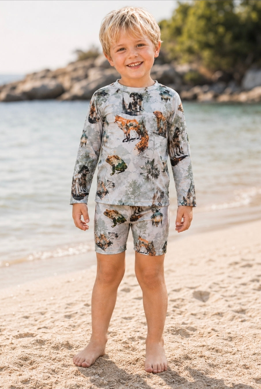 Tree-Mendous Swim Rashie &amp; Shorts Set