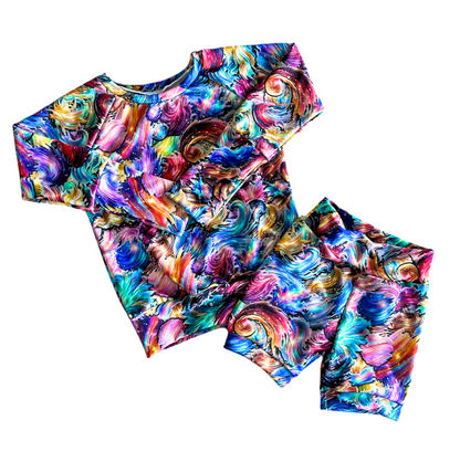 The Art of Happiness Swim Rashie &amp; Shorts Set