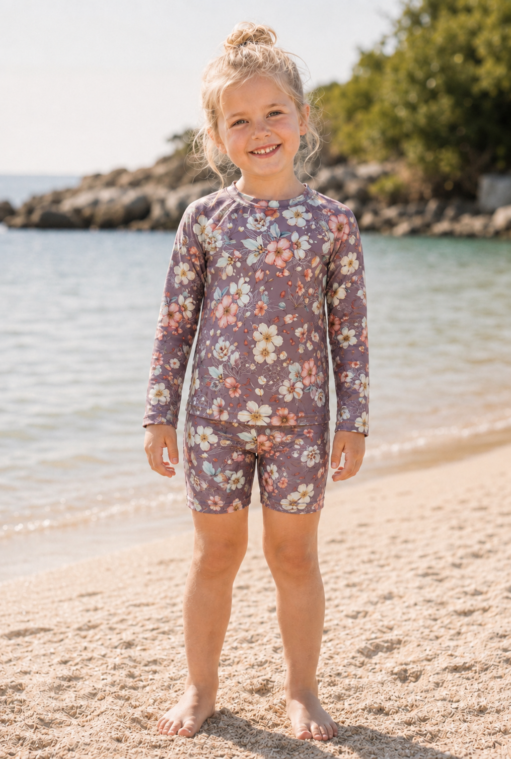 Petals of Wonder Swim Rashie &amp; Shorts Set