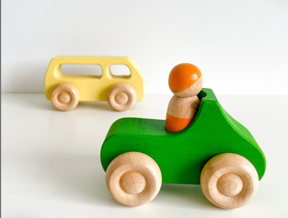 Morphing- Wooden Cars: Montessori Sensory Play